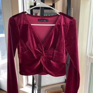 Women's Velvet Top - Red